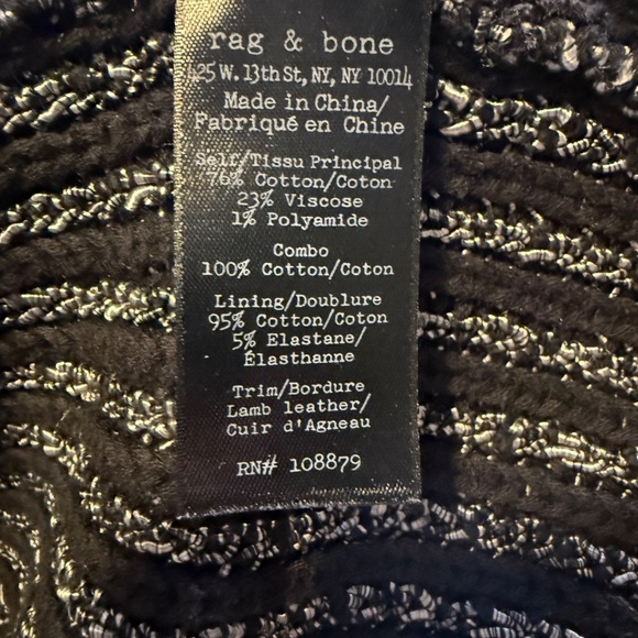 rag & bone Knit Zip Jacket with Leather Trim | Large - Picture 6 of 6